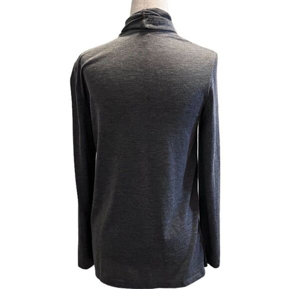 Ann Taylor Oversized Waterfall Open Front Cardigan Sweater Jacket Gray Size XS - Picture 4 of 8